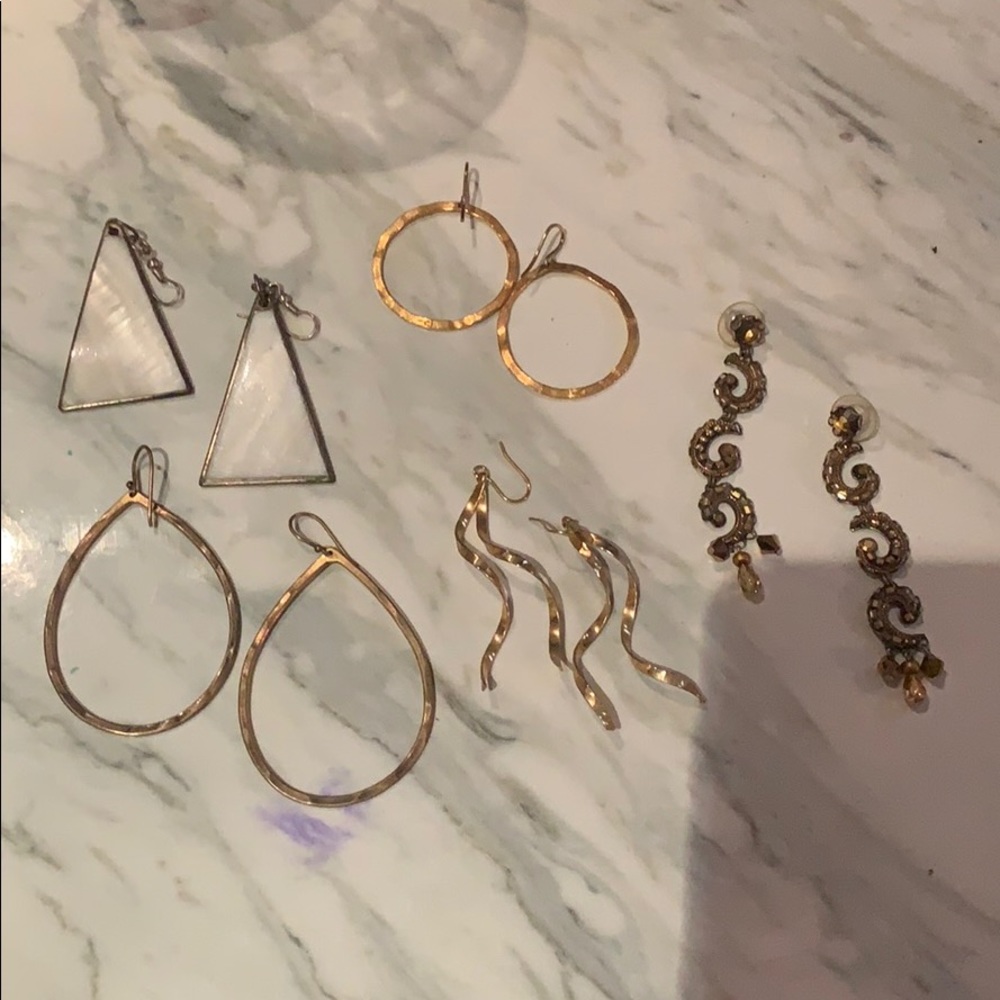 Gold dangle earrings bundle!